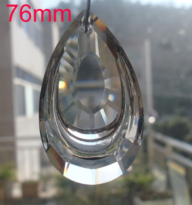

6pcs /lot 76mm double drip Chandelier Crystal Parts Hanging Crystal Drop Prism Lamp Part Free Shipping