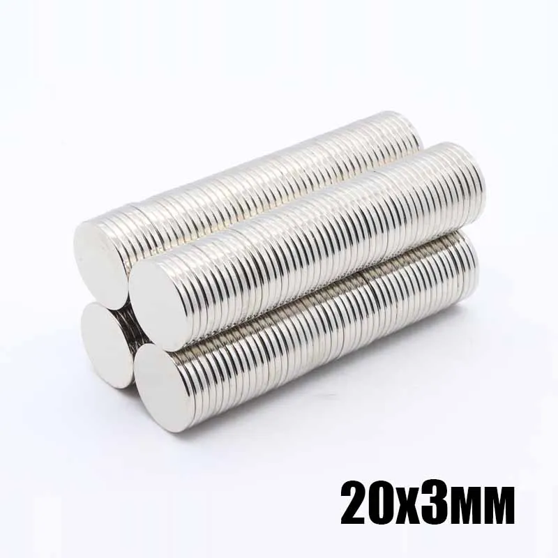 50pcs 20 x 3 mm N35 Mini Super Strong Rare Earth Fridge Permanet Magnet 20x3 mm Small Round Neodymium Magnet 20*3 mm