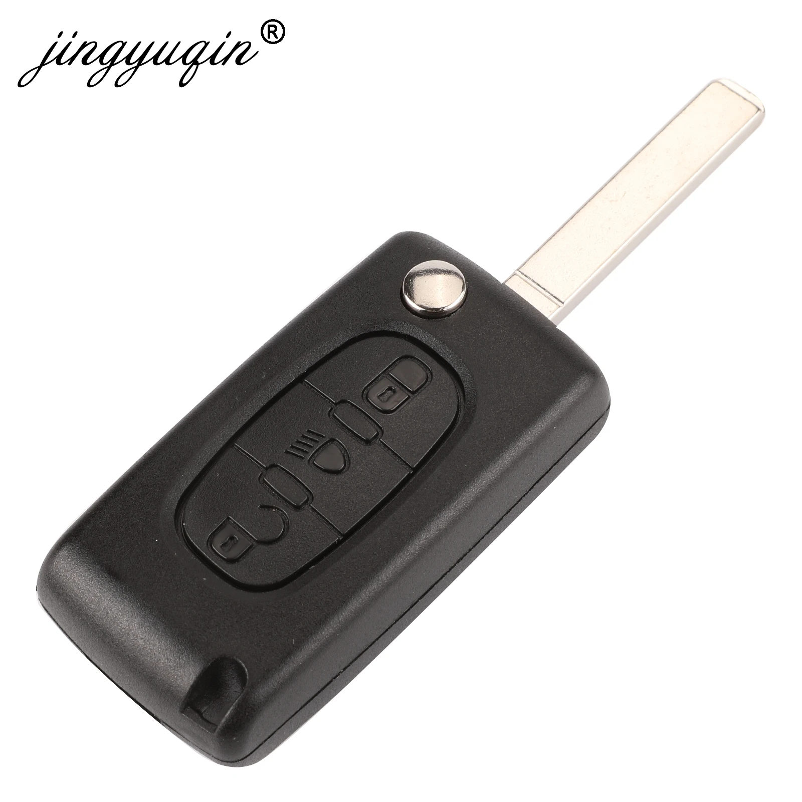 jingyuqin 10pcs 2/3 Buttons Car key Case for Peugeot 207 307 308 407 607 807 For Citroen C2 C3 C4 C5 C6 Flip Car Key shell