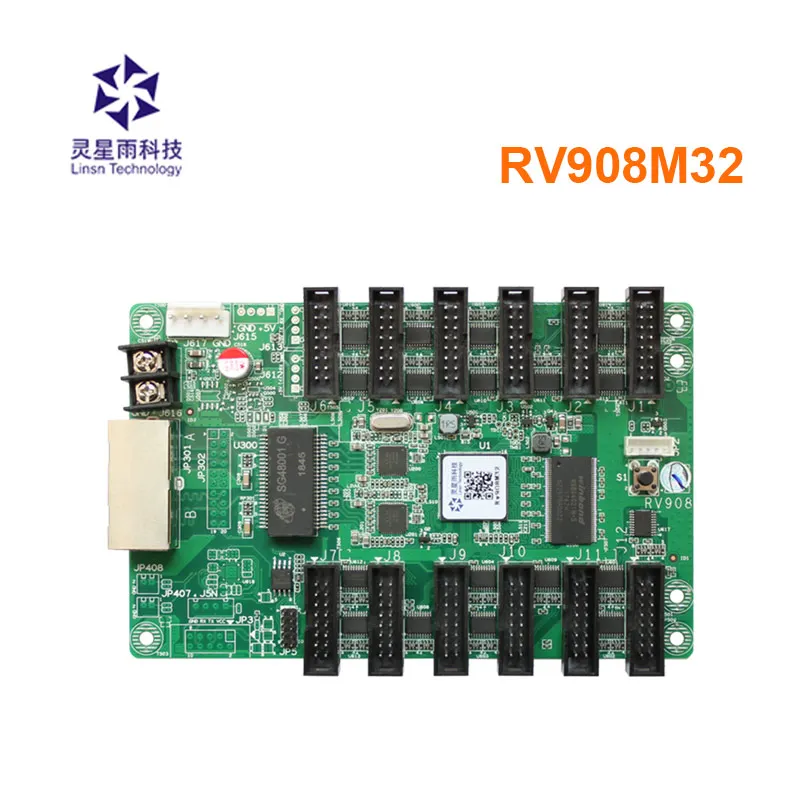 Linsn RV908M32 led receiving card rv908 controller 12xhub75e ports support p2/p2.5/p3 indoor outdoor panel led p10