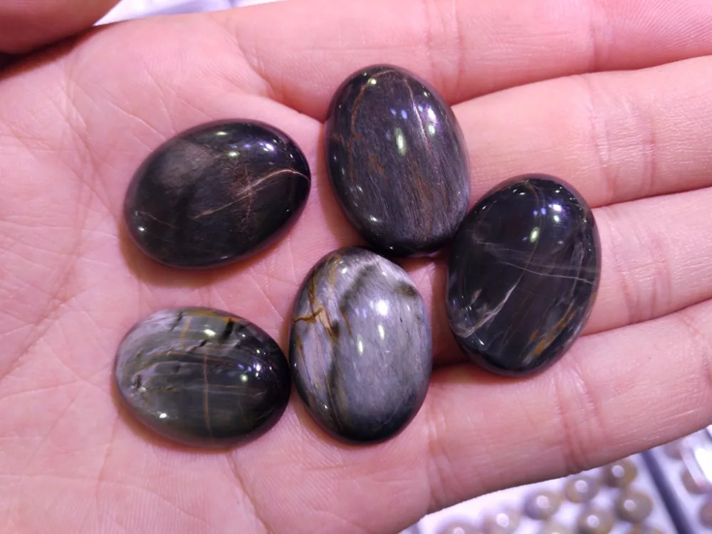 Wholesale Hawk's Eye Gem stone Cabochon Bead 22x30mm Oval gem stone Cabochon Jewelry pendant ring face 6piece/lot