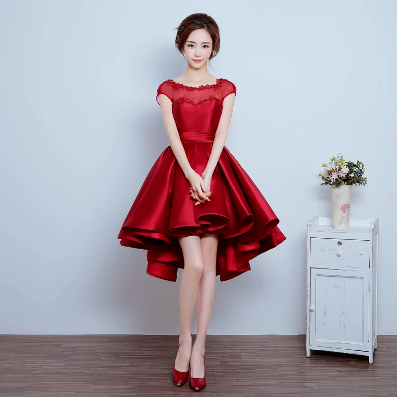 Robe de soiree 2024 wine red lace up banquet sleeveless A-line short evening Dresses vestido de festa Party Dress Prom Dresses