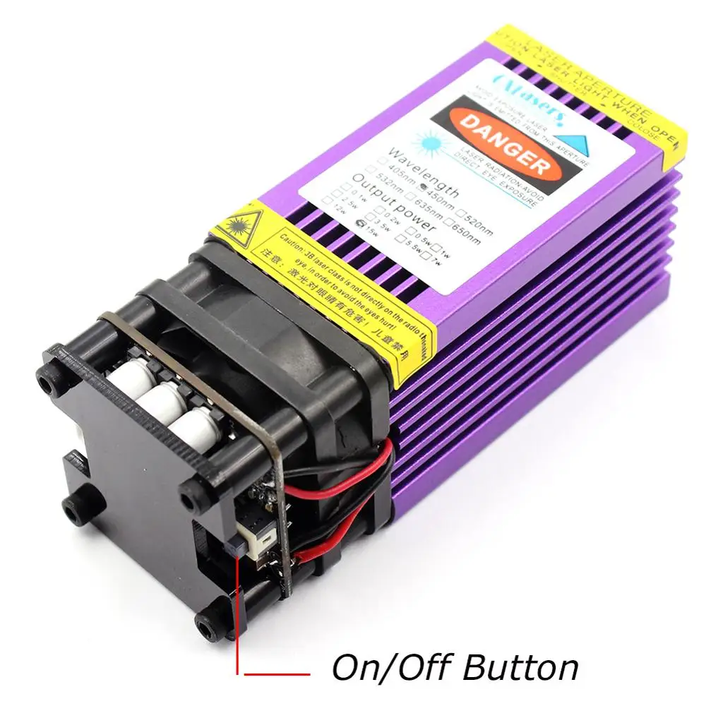 OXLasers 450nm 15W وحدة الليزر الأزرق 15000mW رأس الليزر DIY بها بنفسك النقش بالليزر مع PWM الأرجواني بالوعة الحرارة قطع الخشب الرقائقي