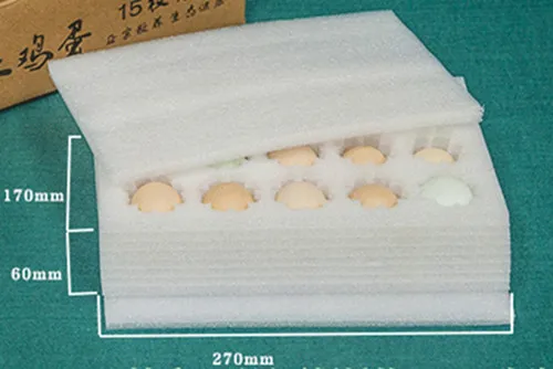 Egg Storage Box Pallet/Tray/Holder, EPE Foam for 15 Holes Eggs Packaging Materials