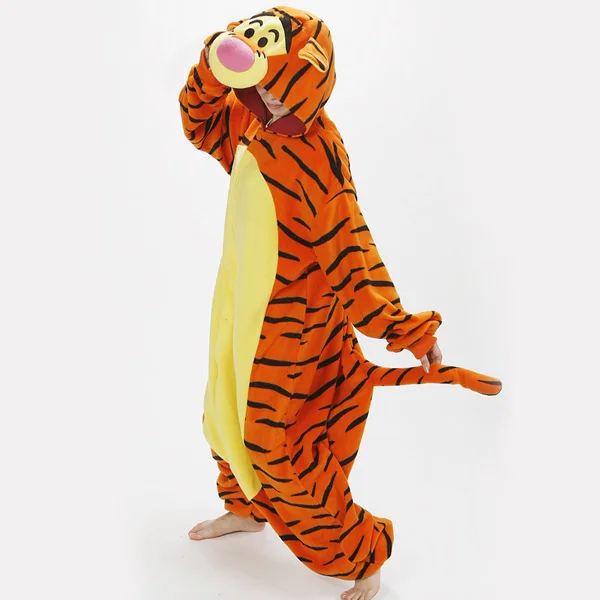 Kigurumi Unisex Pyjamas Cartoon Tigger Costume Cosplay Winter Sleepsuit Sleepwear animal conjoined onesies pajama jumpsuits