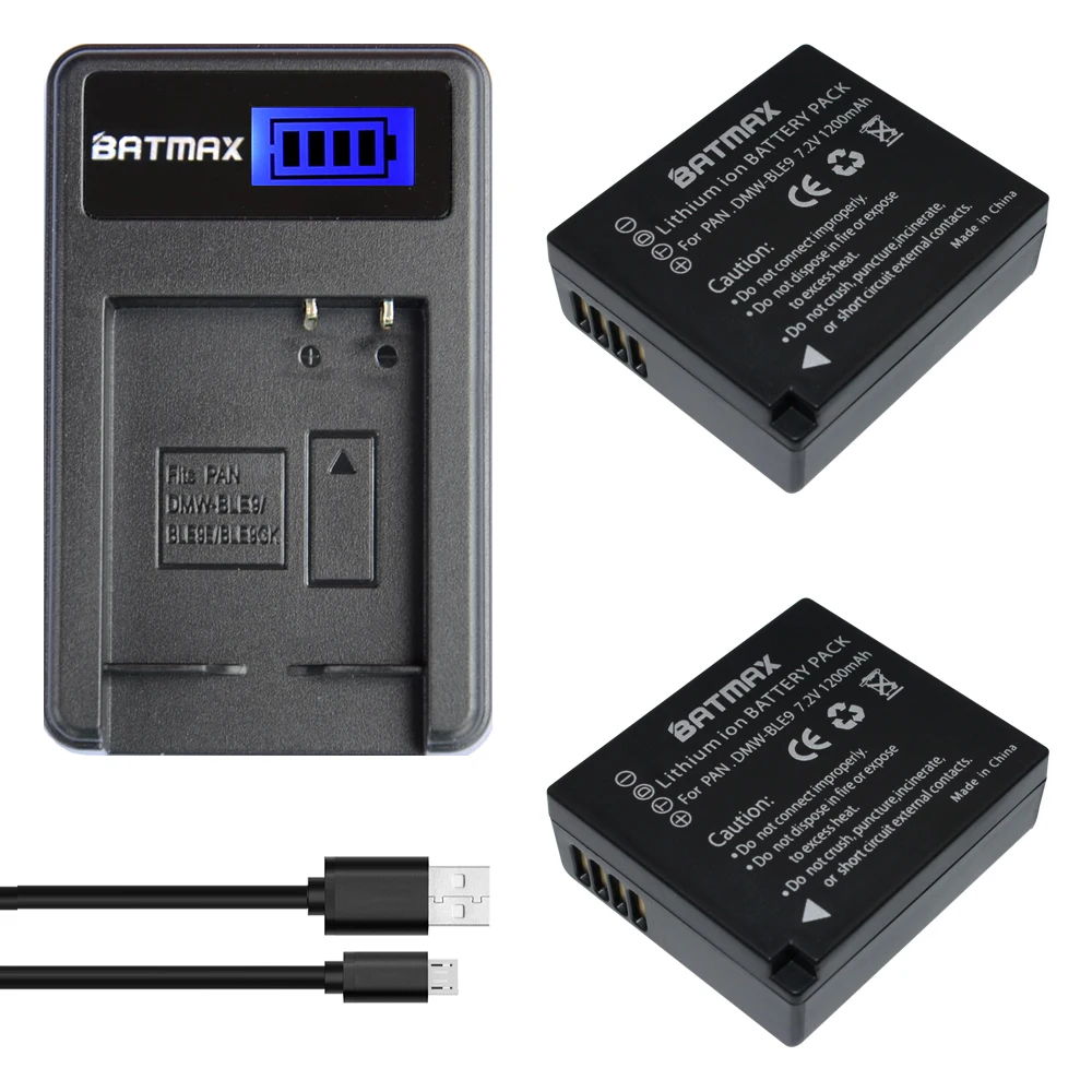 

2Pc DMW-BLG10 BLG10 BP-DC15 BPDC15 Batteries+LCD Charger for Panasonic Lumix GF6,GX7,GX80,GX85,GX7 Mark II,LX100,D-Lux(Type 109)