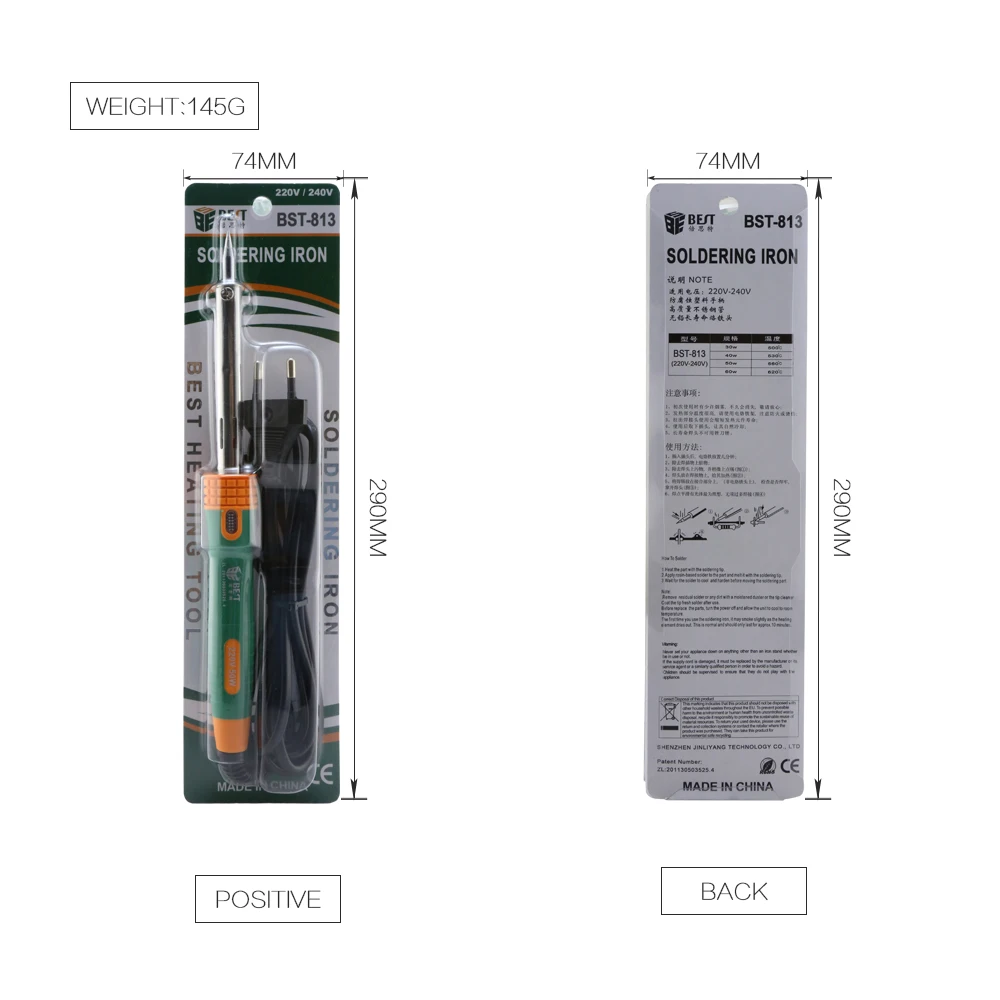 BST-813 30 Wát 40 Wát 50 Wát 60 Wát chất lượng cao công cụ sưởi ấm nhẹ hot hàn hàn sắt điện Hàn sắt