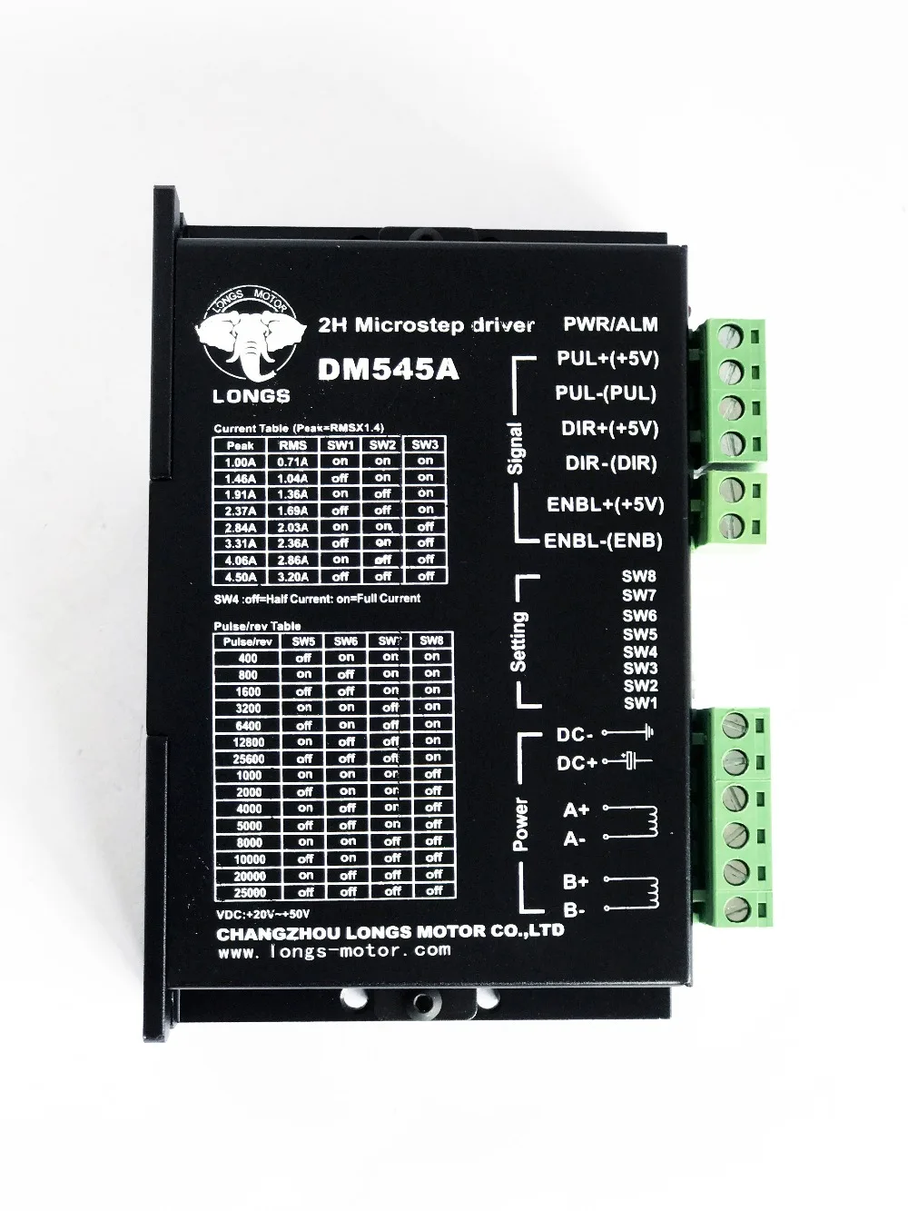 NEW  3Axis Stepper motor driver DM545A  PEAK 4.5A,20-50VDC 128micro CNC New--longs motor