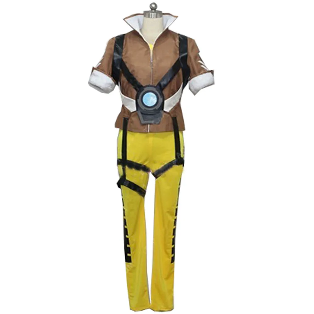 2017 Game OW Lena Oxton Suit Soldier 76 Tracer Cosplay Costume