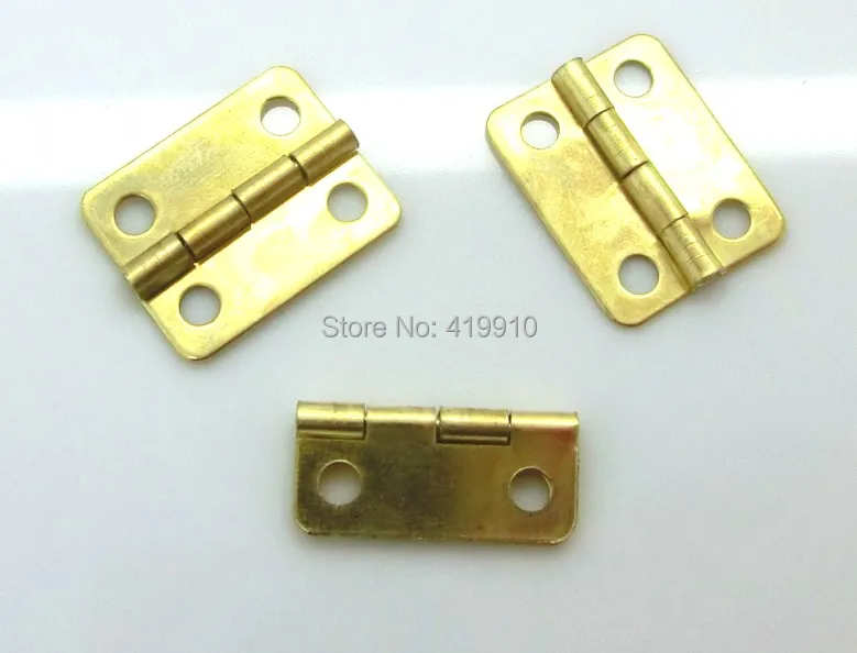 

Free Shipping-50pcs Gold Plated Hardware 4 Holes DIY Box Butt Door Hinges (Not Including Screws) 16x13mm J1261