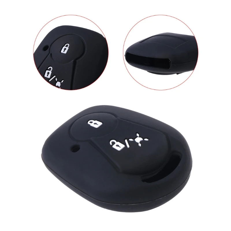 YIKAA 2 Buttons Silicone Car Key Fob Cover Case For SSANGYONG ACTYON KYRON REXTON 2