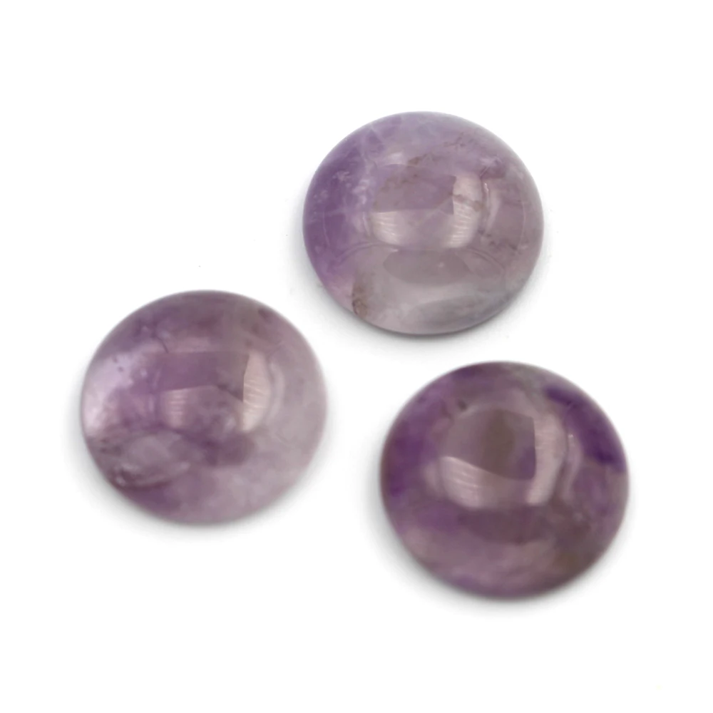 

Amethyst stone Dome Round CABs Cabochon Flat Backed natural stone cabochons 12mm 14mm 16mm 18mm