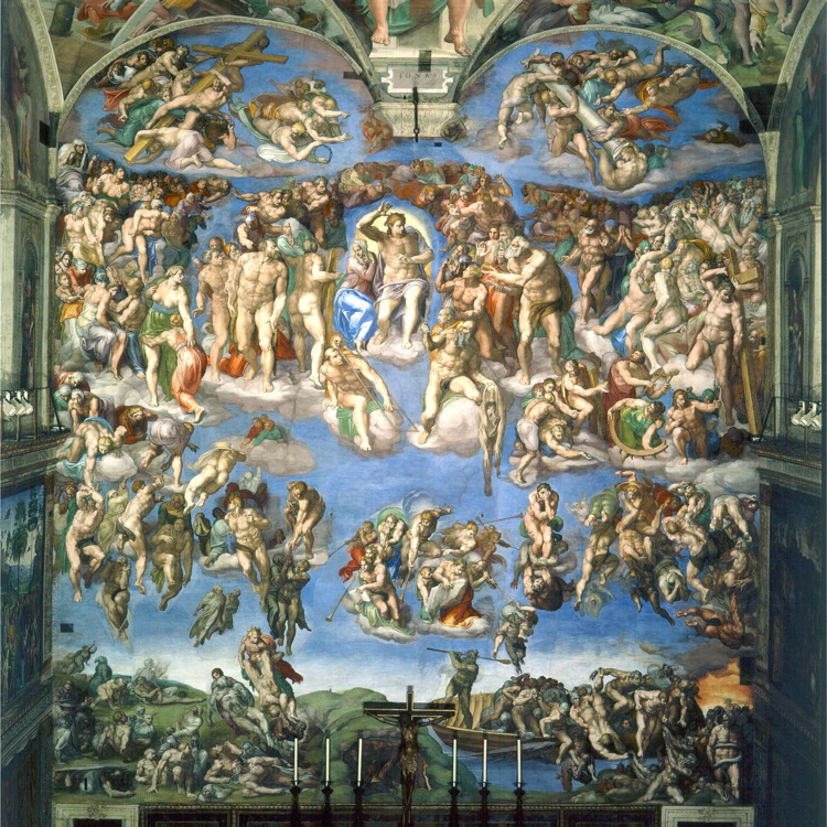 

scenery canvas print giant poster Imagich Top 100 prints Sistine Chapel the Last Judgment Entire View By Michelangelo Buonarroti