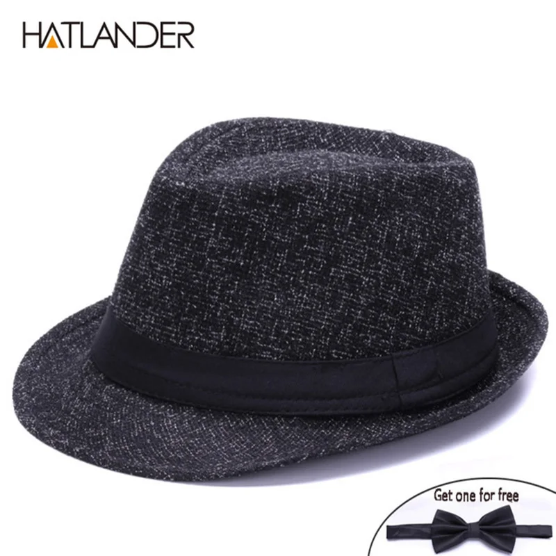 

HATLANDER Fashion Linen fedora hats for men women Jazz cap casual sun top hat Spring Summer Autumn travel billycock hat