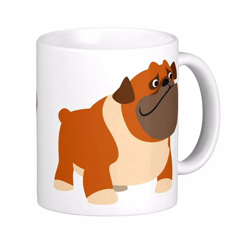 Cute English Bulldog White Coffee Mugs Tea Mug Customize Gift By LVSURE White Ceramic Mug Travel Coffee Mugs