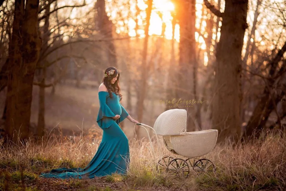 New Style Maternity photography props  Maternity gown Cotton Maternity Dress Maternity Fancy Photo Shooting pregnant dress