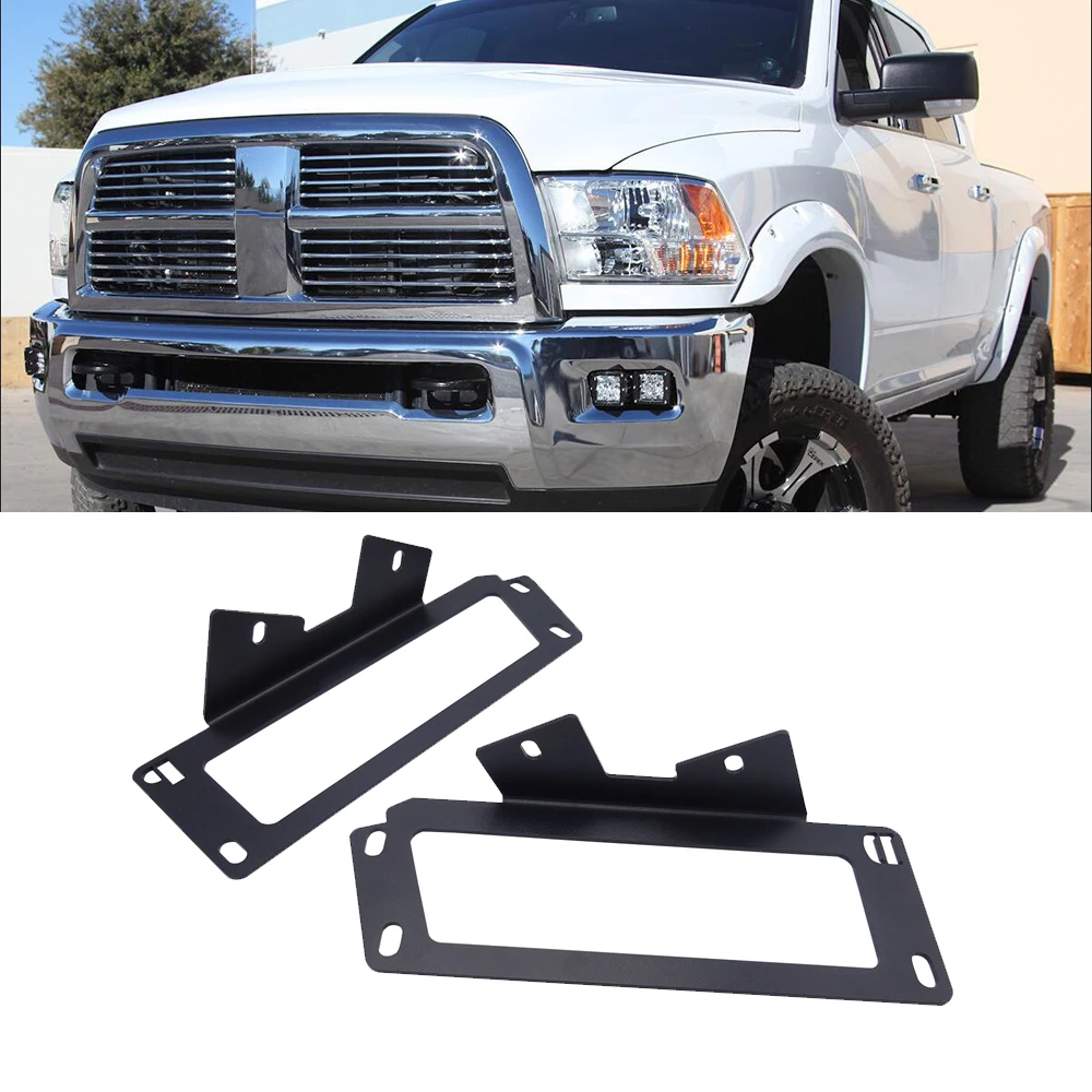 Upgrade Hidden Bumper Dually Fog Light Location Mounting Brackets Fit 2010-2019 Dodge Ram 2500 3500 and 2009-2012 Ram 1500