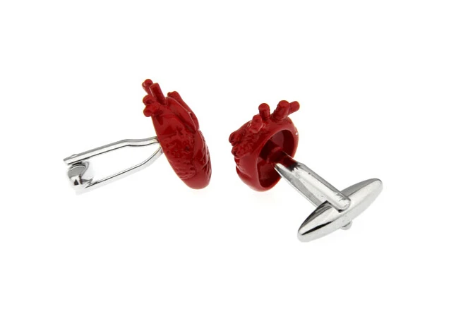 New Arrival Men Fashion   Red Colour Novelt Bloody Heart Style Cuff For Doctor   Wholesale  Cuff Links