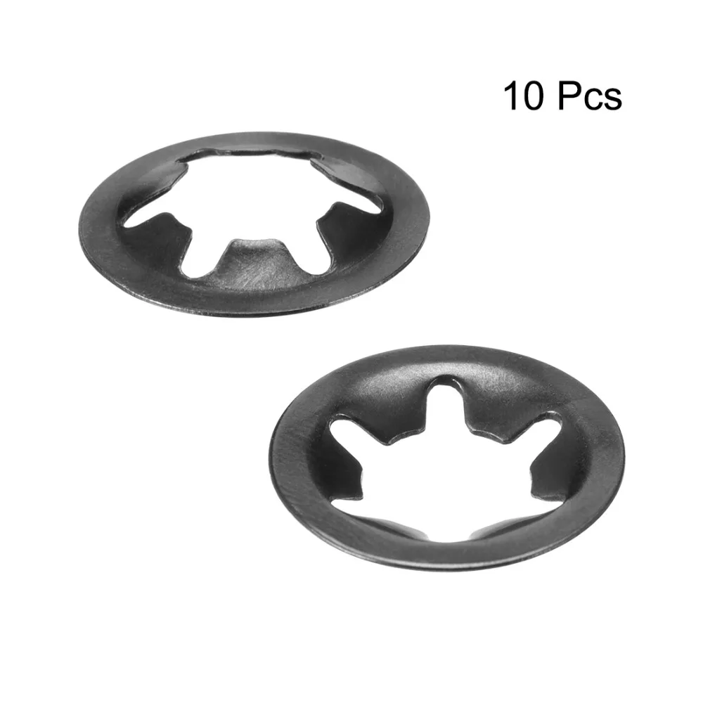 Uxcell 10 Buah/Lot Mesin Cuci Gigi Internal M3 M5 M6 M8 M10 M12 65Mn Kunci Gasket Perangkat Keras Pengencang Poros Datar Baja Pegas