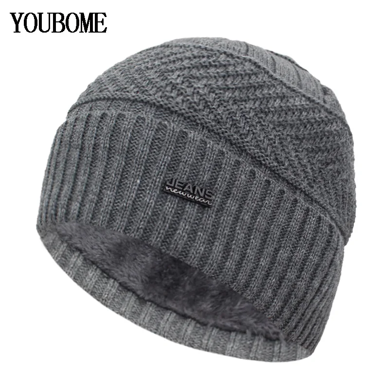 YOUBOME Skullies Beanies Winter Hats For Men Beany Knitted Hat Women Male Gorras Warm Soft Neck Balaclava Bonnet Beanie Hat Cap