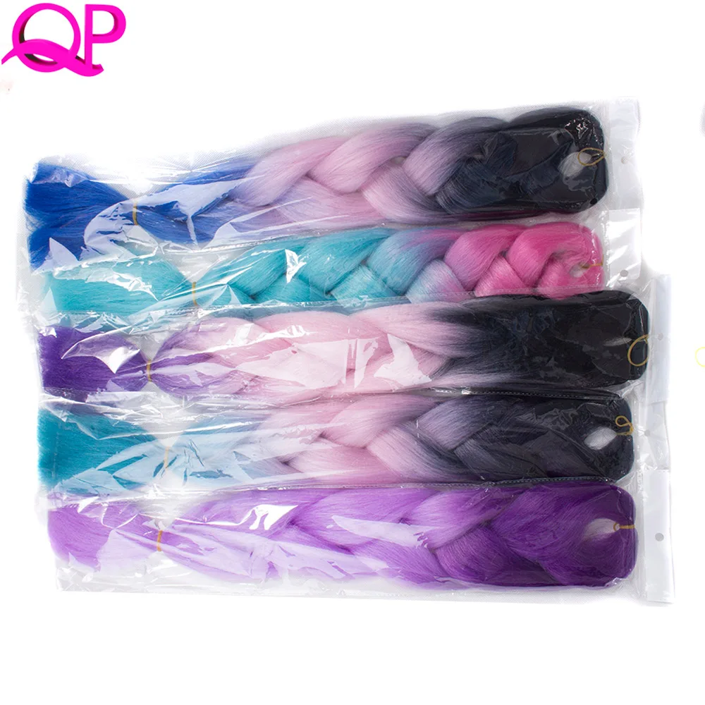 10Pcs Digunakan Ombre Rambut Mengepang 24 ''Yaki Lurus 100 G/pcs Sintetis Suhu Tinggi Serat Rambut Ekstensi