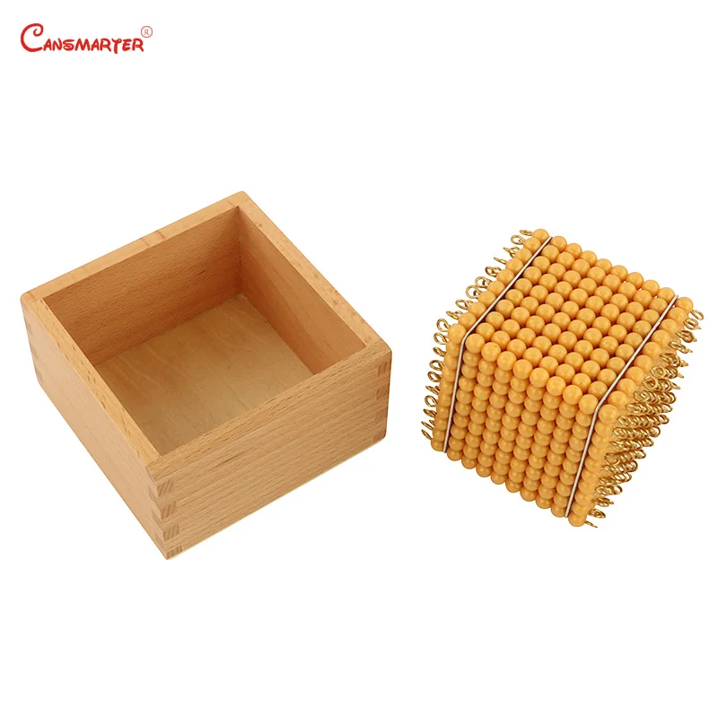 Educational Wooden Toy Copper Gold Acrylic Beads Materials Trays for 5 Year Old Teaching Montessori Students Math Toys MA130-3