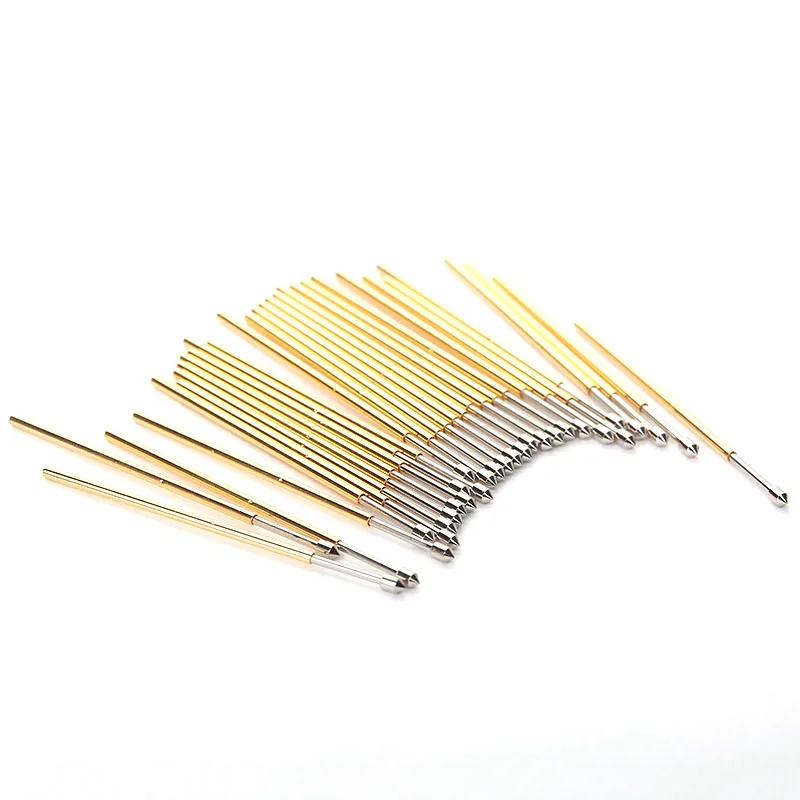 100PCS Phosphorus Copper Spring Test Probe PM75-E2 Pointed Nickel Plated PCB Needle Diameter 1.02mm Probe Instrument Dia 1.3mm