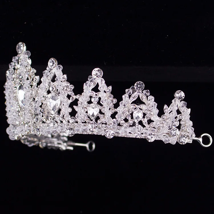 2018 Baroque Rhinestone Bridal Crown Tiaras Handmade Red Crystal Diadem Tiaras For Bride Headbands Wedding Hair Accessories