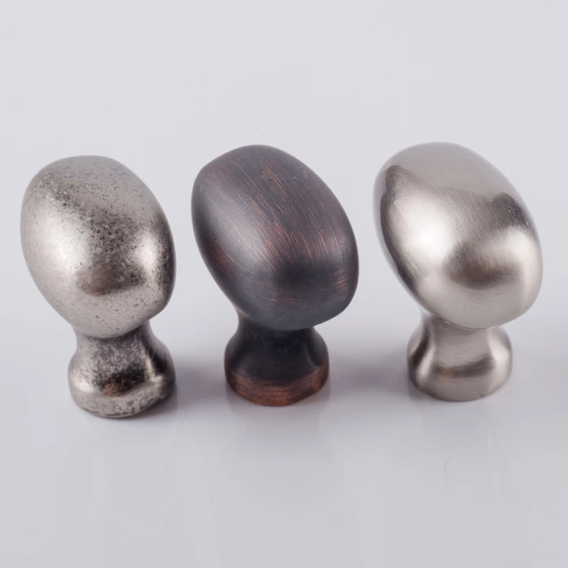 

American retro oval antique silver ORB drawer shoe cabinet knob pull stain nickel kitchen cabinet cupboard dresser door handle