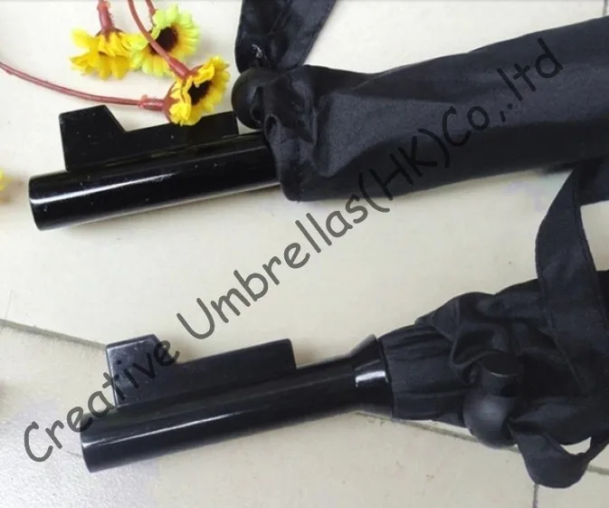 Rifle imitation wooden gun umbrella,100%sunscreen,UPF>40+parasol,straight,long-handle windproof,3.5mm fiberglass long ribs