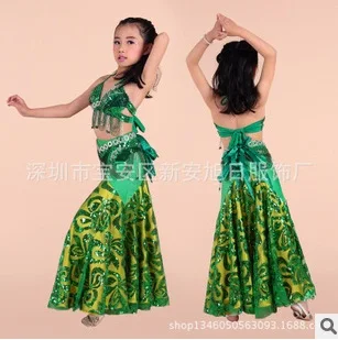 Free shipping 2015 New Arrival Child Dance Costumes nice Girl Bellydance Suit Dress set  kids belly Dancer