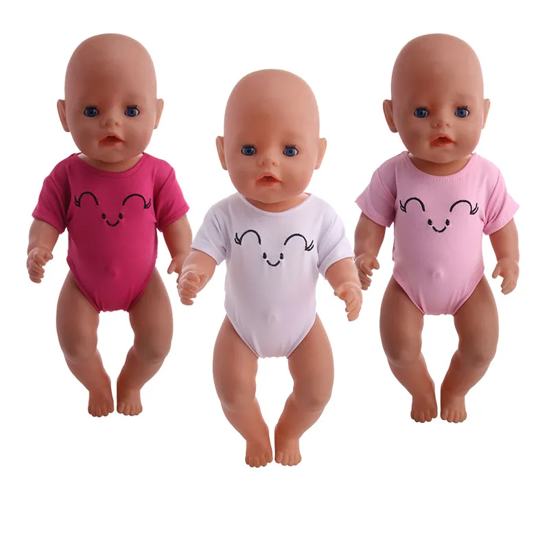 Doll clothes accessories 3colors Smile patten swimsuits fit 18 inch American Doll&43cm BABY DOLL,Children best Birthday Gift