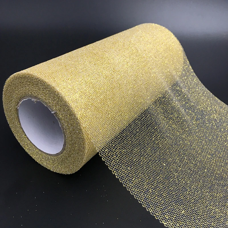 Gold Glitter Tulle Roll Spool, White Net, Wedding Decoration, Cloth, Silver, Christmas Decor, Even Party Supplies, 6 \