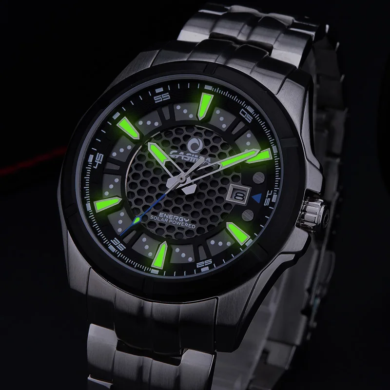 Relogio Masculino CASIMA Military Quartz Watch for Men Solar Energy Charge Sapphire Wristwatch Waterproof Clock Reloj Hombre