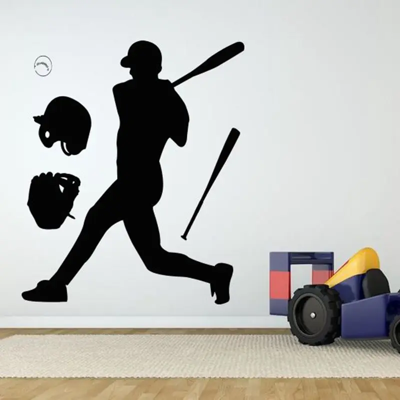 Baseball Car Batsman Windows Sticker Name Sports Decal Posters Vinyl Wall Decals Parede Decor Mural Baseball Sticker