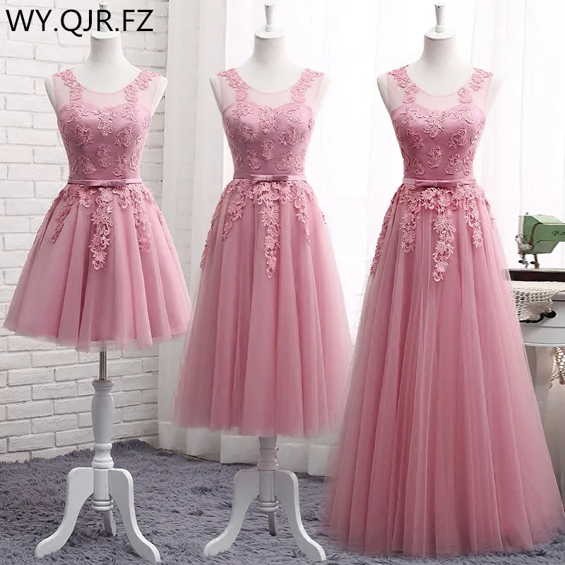 WYHS-510DS-vestidos de dama de honor marrones con camafeo, traje con cordones, corto, medio y largo, para boda y graduación, otoño e invierno, 2022