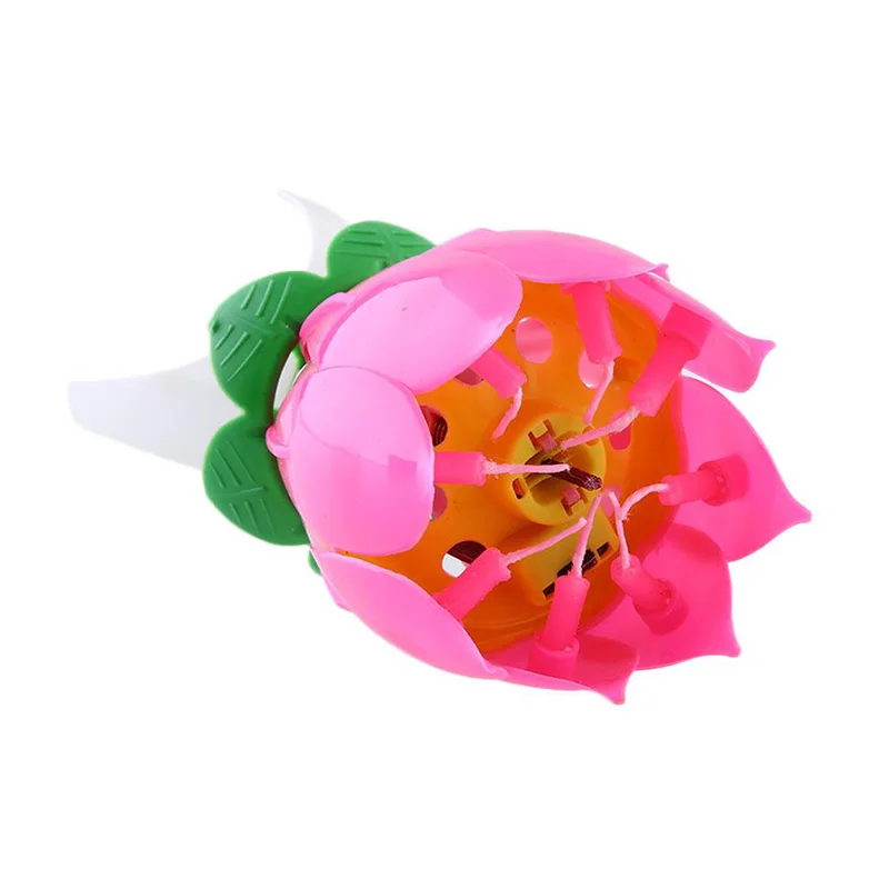 Joy Singing Music Birthday Candle Monolayer Lotus Candle Flowering Music Candle LBShipping