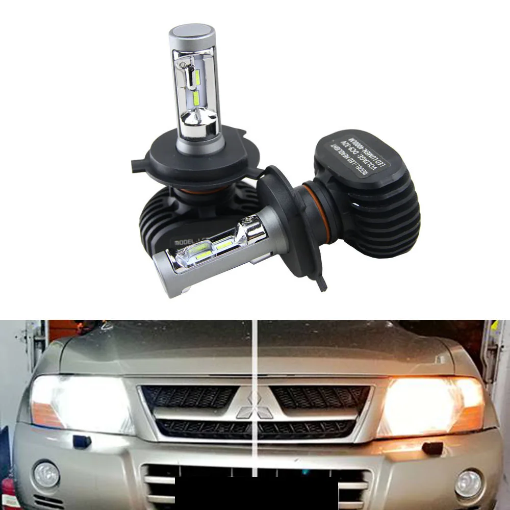 

50W 8000LM High Power LED Headlight High Low Hi Lo Beam Headlight H4 Bulbs For Mitsubishi Pajero 3rd. Gen. V60 (2002)