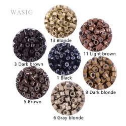 Outils d'extensions de cheveux en silicone, 1000 pièces, 4.5mm x 2.5mm x 3mm, micro anneau/lien/perle, 7 couleurs en option