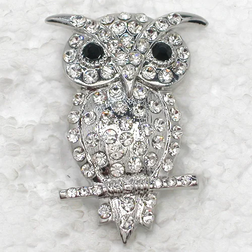 60pcs/lot Mixed Color (Can Notes Color) Wholesale Rhinestone Owl Pin brooches Corsage Men's Woman Accessories C101045