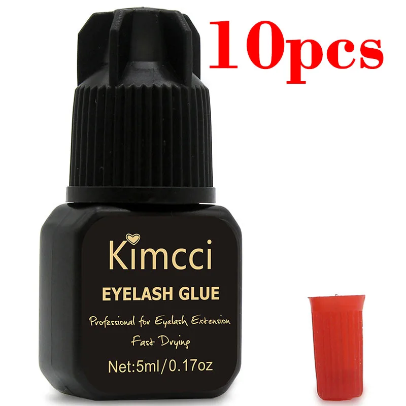 

Kimcci 10pcs/lot Professional Eyelash Extension Glue No Odor No Stimulation Fast Drying Faux Lashes Adhesive Black Strong Sticky