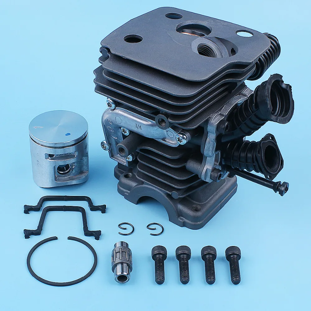 Imagem -02 - Nikasil-cilindro Piston Intake Manifold Junta Kit Peças de Reposição Motosserra Fit para Husqvarna 445 450 Rancher 445e 450e ii 42 mm