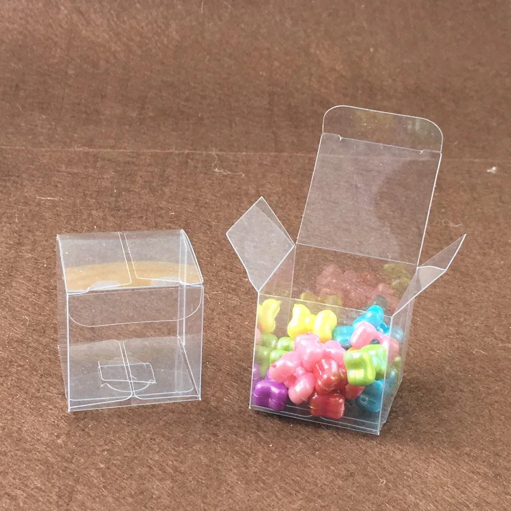 50pcs 13*13*13cm simple Clear  Wedding  PVC Box Gift Craft display Box small Jewelry packing holder Transparent plastic boxes