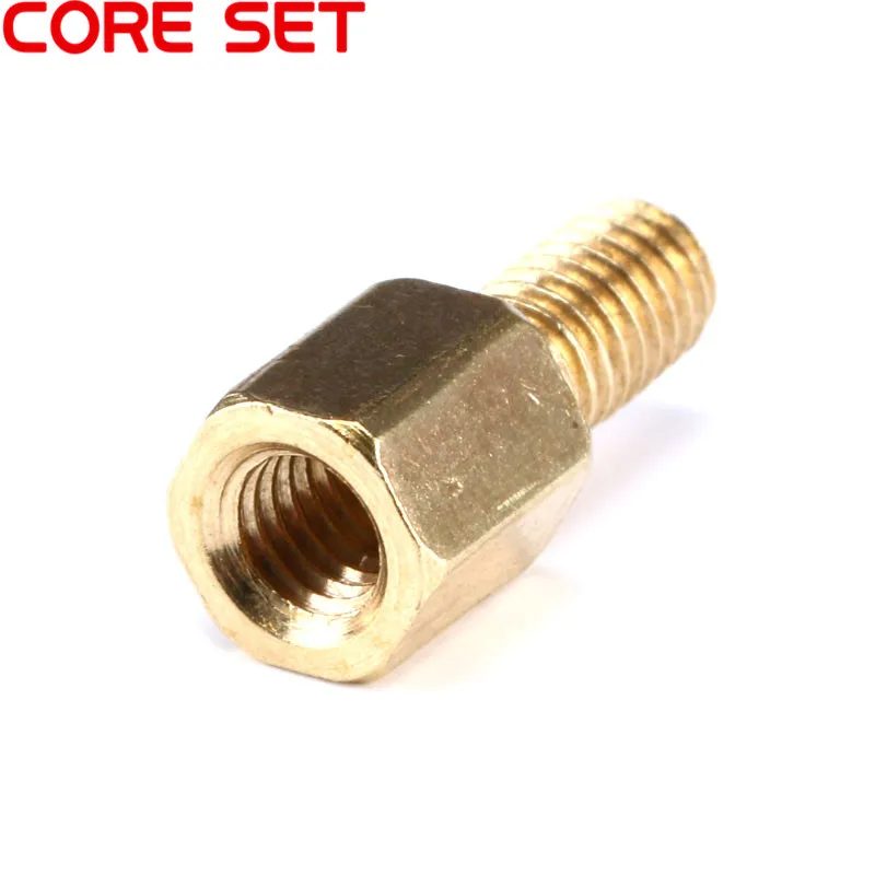 10pcs M3 M4 Hex Brass Standoff Spacer Male 6mm x Female 5-50 mm M3+6 Copper Hexagonal Stud Spacer Hollow Pillars M4*(5-50)+6mm