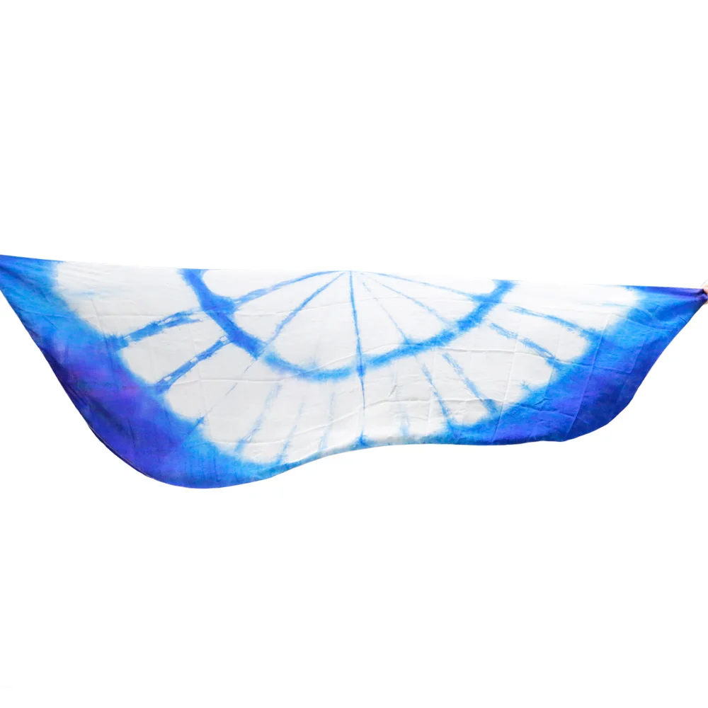 デザイン 100% リアルシルクベリーダンスベール、安いダンスベール、半円ベール卸売 250*114 センチメートルホワイトブルー