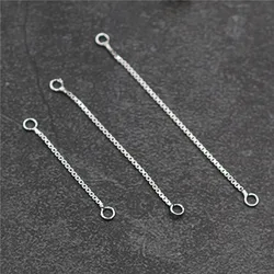2pcs/lot 100% 925 Sterling Silver Dangle Earring Connector Chains 3cm 4cm 5cm Extension Earring Wire DIY Jewelry Making Findings