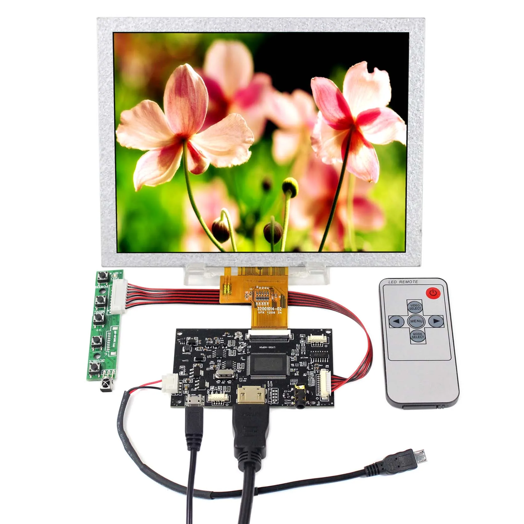 8 inch  1024X768 LCD EJ080NA 04C with HD MI LCD Controller Board  Fit To Raspberry Pi Board,