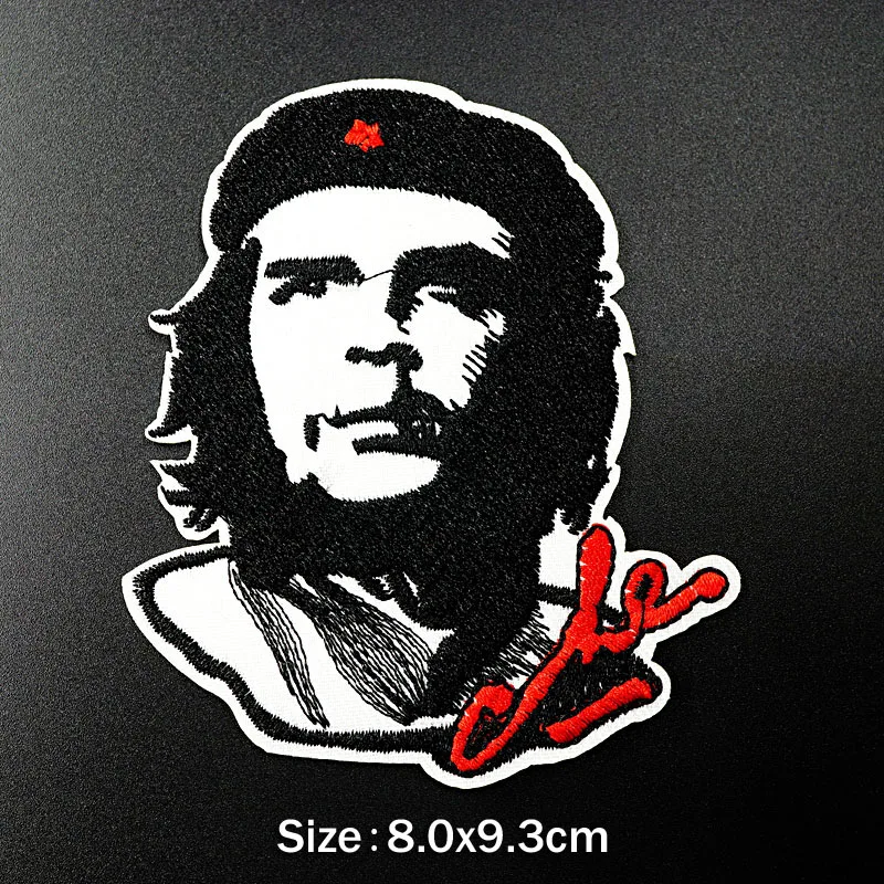 Che Guevara (Size:8.0X9.3cm) DIY Cloth Badges Patch Embroidered Applique Sewing Label Clothes Stickers Apparel Ornament