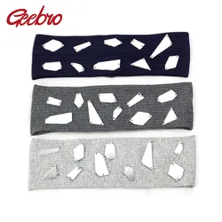 Geebro Women Bohemia Fashion Mirror Accessories Ribbed Cotton Headband For Girls Head Wrap Female Elastic Hairband Turban