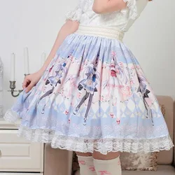 Gonne Kawaii estive da donna Super Cute personaggi dei cartoni animati giapponesi gonna stampata Lolita Princess Sweet Hot Sale pantaloni pieghettati